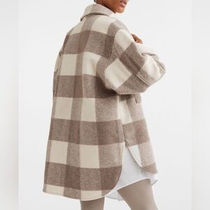 H&M Checkered Jacket Shacket Oversized Cozy